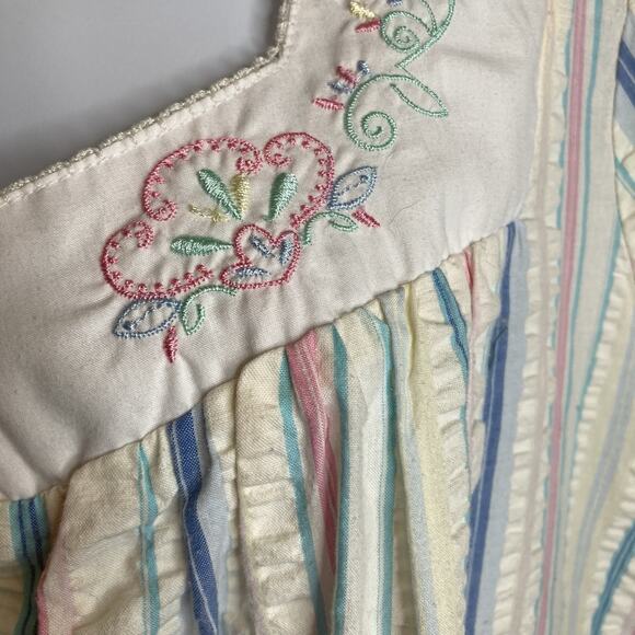 Vintage Kmart‎ Pink Women's Striped Seersucker Short Kaftan Size 1X Loungewear - Picture 10 of 14